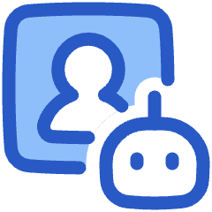 Ai Generate Portrait Image Robot Icon from Plump Duo Set