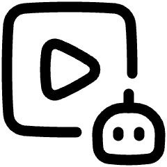 Ai Generate Video Robot Icon from Plump Line Set