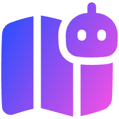 Ai Map Generating Robot Icon from Plump Gradient Set