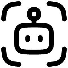 Ai Scanner Robot Icon from Flex Line Set
