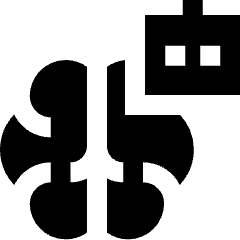 Artificial Intelligence Robot Icon from Sharp Solid Set