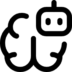 Artificial Intelligence Robot Icon from Flex Line Set