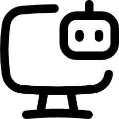 Computer Ai Robot Icon from Flex Line Set