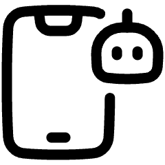 Mobile Ai Robot Icon from Plump Line Set