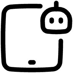 Tablet Ai Robot Icon from Plump Line Set