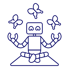 Calming Robot Illustration from UX Line Set