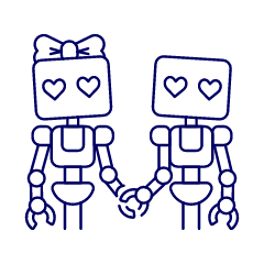 Robot Couple Illustration from UX Line Set