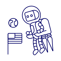 Astronaut Robot 1 Illustration from UX Line Set