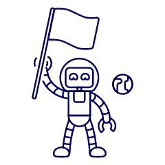 Astronaut Robot 2 Illustration from UX Line Set