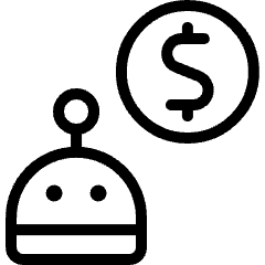 Technology Robot Coin Icon from Ultimate Light Set