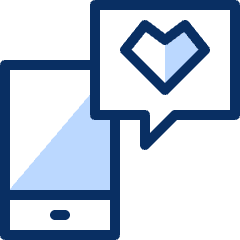 Heart Mobile Message Icon from Cyber Duotone Set
