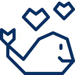 Love Whale Icon from Cyber Line Set