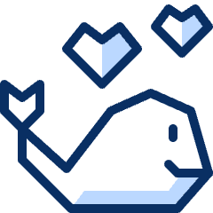 Love Whale Icon from Cyber Duotone Set