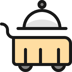 Room Service Cart Food Icon from Ultimate Colors Set