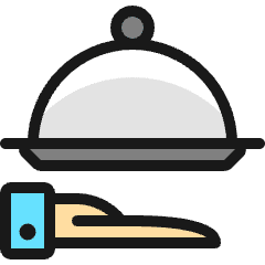 Room Service Give Plate Icon from Ultimate Colors Set