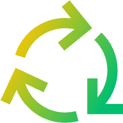 Arrows Cycle Icon from Sharp Gradient Set