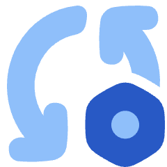 Arrows Sync Settings Nut Icon from Plump Flat Set