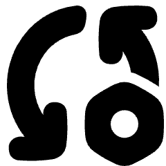 Arrows Sync Settings Nut Icon from Plump Solid Set