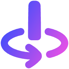 Line Arrow Rotate Vertical Axis Left Icon from Plump Gradient Set