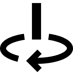 Line Arrow Rotate Vertical Axis Right Icon from Sharp Solid Set