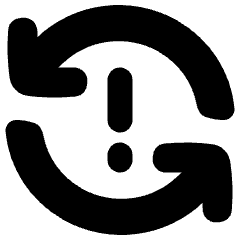 Line Arrow Synchronize Warning Icon from Plump Solid Set