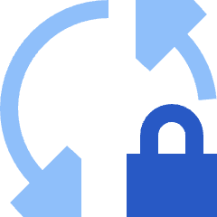 Triangle Arrow Sync Lock Icon from Sharp Flat Set