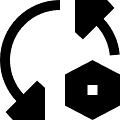 Triangle Arrows Sync Settings Nut Icon from Sharp Solid Set