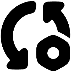 Triangle Arrows Sync Settings Nut Icon from Plump Solid Set