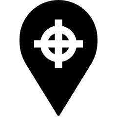 Map Pin Church Crosshair Military Area Icon from Nova Solid Set