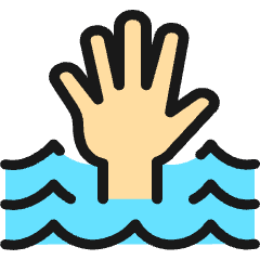 Safety Drown Hand Icon from Ultimate Colors Set