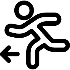 Safety Exit Left Icon from Ultimate Regular Set