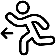 Safety Exit Left Icon from Ultimate Light Set