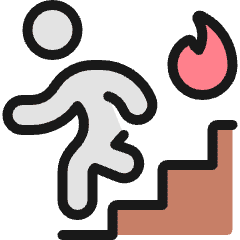 Safety Fire Exit Stairs Icon from Ultimate Colors Set