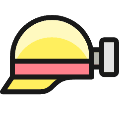 Safety Helmlet Mine Light Icon from Ultimate Colors Set
