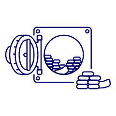 Money Safe Open 2 Illustration from UX Line Set