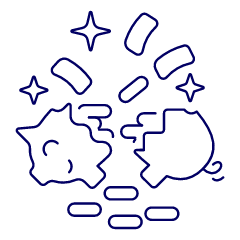 Piggy Bank Broken Illustration from UX Line Set