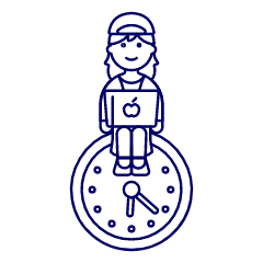 Work Clock 5 Illustration from UX Line Set