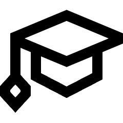 Graduation Cap Icon from Sharp Line Set