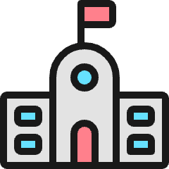 School Building Icon from Ultimate Colors Set