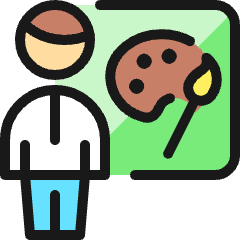School Teacher Art Icon from Ultimate Colors Set