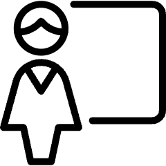 User Female Teacher Board Icon from Ultimate Light Set