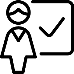 User Female Teacher Check Icon from Ultimate Light Set