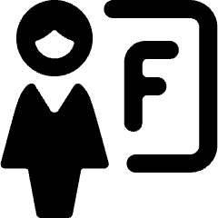 User Female Teacher F Grade Icon from Ultimate Bold Set