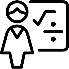 User Female Teacher Math Icon from Ultimate Light Set