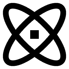 Atom Icon from Sharp Line Set