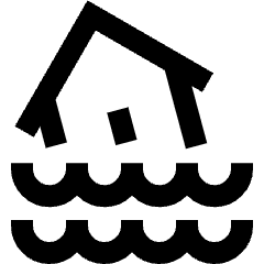 Disaster Flood Icon from Sharp Line Set