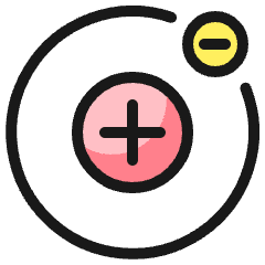 Science Atom Positive Negative Icon from Ultimate Colors Set