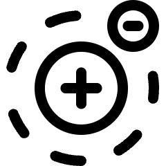 Science Atom Positive Negative Icon from Ultimate Regular Set