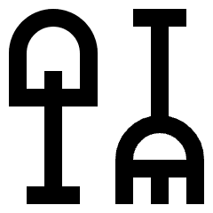 Shovel Rake Icon from Sharp Line Set