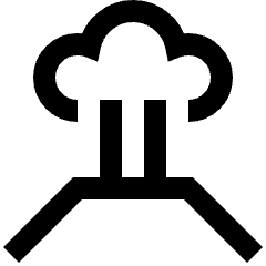 Volcano Icon from Sharp Line Set